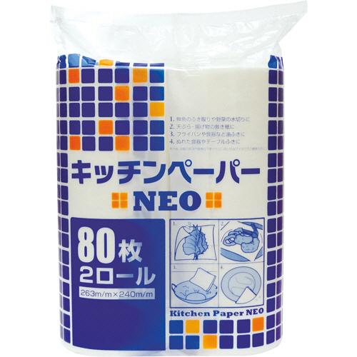 大黒工業　キッチンペーパーＮＥＯ　８０枚／ロール　１セット（２０ロール：２ロール×１０パック）