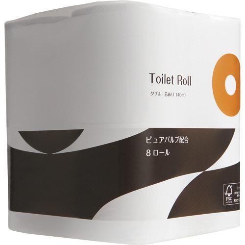 TANOSEE　トイレットペーパー　パルプブレンド　ダブル　芯あり　４０ｍ　１セット（２８８ロール：...