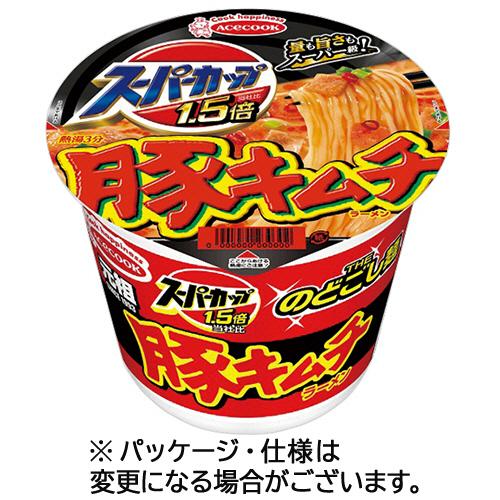 エースコック　スーパーカップ１．５倍　豚キムチラーメン　１０７ｇ　１ケース（１２食）