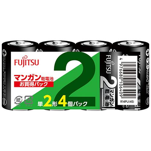 ＦＤＫ　富士通　マンガン乾電池　単２形　Ｒ１４ＰＵ（４Ｓ）　１セット（２０本：４本×５パック）