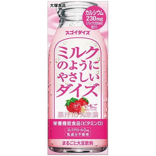 大塚食品　ミルクのようにやさしいダイズ　いちご　２００ｍｌ　紙パック　１ケース（２４本）