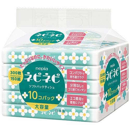 王子ネピア　ネピア　ネピネピソフトパックティシュ　１５０組／個　１セット（１２０個：１０個×１２パッ...