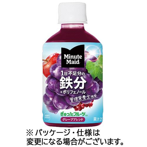 ミニッツメイド　ぎゅっ！とフルーツ　グレープブレンド鉄分　２８０ｍｌ　ペットボトル　１ケース（２４本...