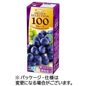 エルビー　フルーツセレクション　グレープ１００　２００ｍｌ　紙パック　１セット（７２本：２４本×３ケース）｜tanomail