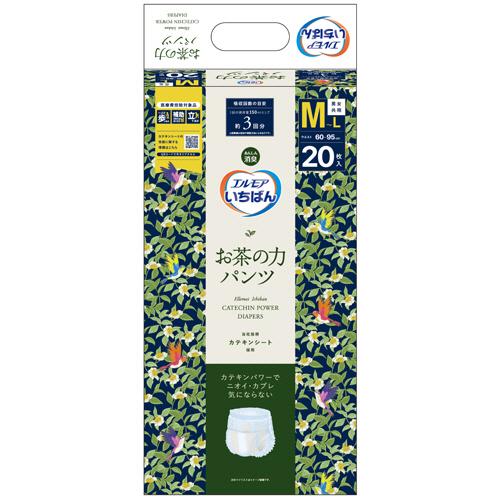 カミ商事　エルモア　いちばん　お茶の力パンツ　Ｍ−Ｌ　１セット（８０枚：２０枚×４パック）（お取寄せ...