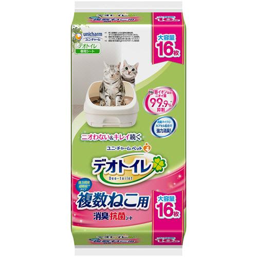 デオトイレ　複数ねこ用消臭・抗菌シート　１９２枚（１６枚×１２パック）　ユニ・チャーム　（お取寄せ品...