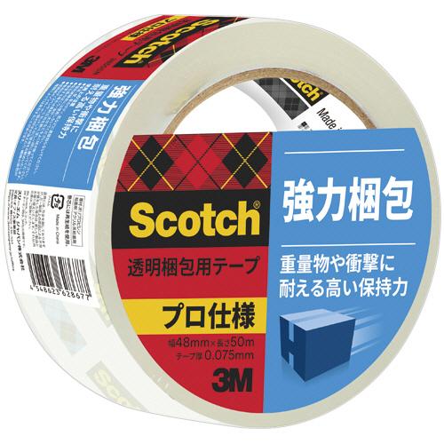 ３Ｍ　スコッチ　透明梱包用テープ　強力梱包　４８ｍｍ×５０ｍ　３８５０ＡＳ　１セット（５０巻）