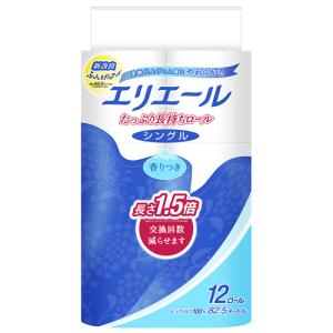 エリエール　トイレットティシュー　たっぷり長持ち　シングル　香りつき　８２．５ｍ　１セット（７２ロール：１２ロール×６パック）　（お取寄せ品）｜tanomail