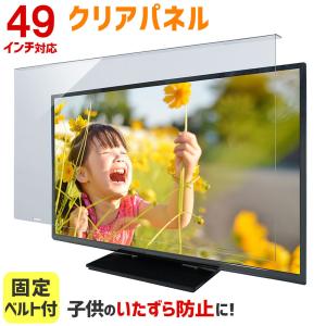 液晶テレビ保護パネル ブルーライトカット 50型 50インチ ベルト付