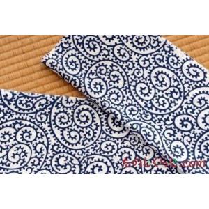 手ぬぐい 蛸唐草（白） （てぬぐい たこからくさ） 梨園染