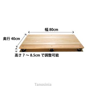 値下げ  ひのき浴室用すのこ (高さ調整機能付)  サイズ／幅80×奥行40×高さ7〜8.5cm お風呂用すのこ  檜すのこ 風呂用すのこ スノコ hngk sp-z｜tanosinia