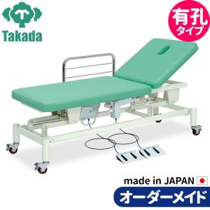 電動昇降ベッド 高田ベッド製作所 電動ベッド 電動昇降台 業務用ベッド 有孔F型キャスター付2M電動ベッド TB-1012U 治療院 整体ベッドオーダーメイド 日本製｜tanosinia