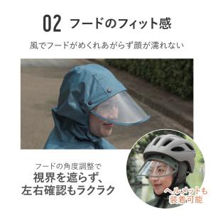 レインコート 自転車 リュック対応 レインポン...の詳細画像3