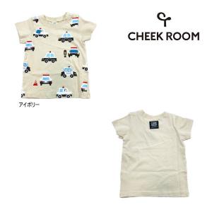 【セール/10%OFF】24'夏新作 CHEEK ROOM チークルーム パトカー総柄Tシャツ 440138 半袖 半そで ベビー キッズ 子供服｜tanpopokids