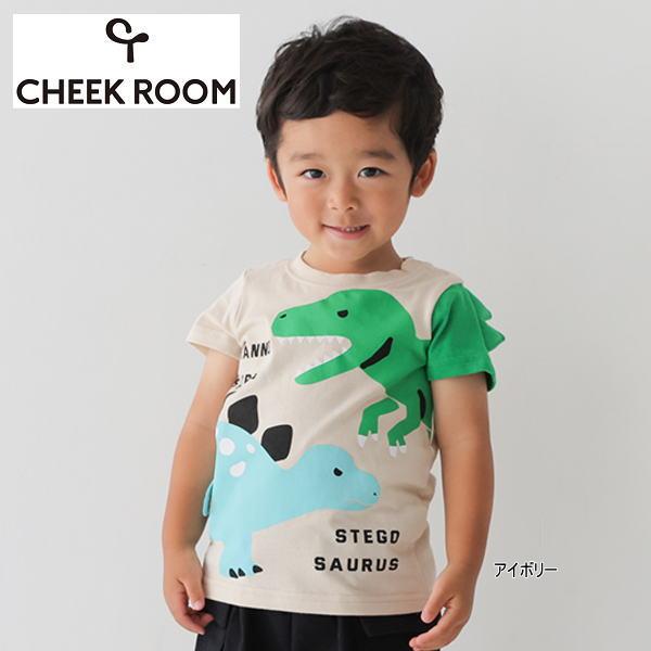 【セール/30%OFF】25'夏新作 CHEEK ROOM チークルーム トゲトゲきょうりゅうTシャ...