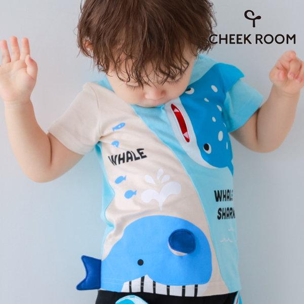 【セール/10%OFF】26'夏新作 CHEEK ROOM チークルーム くじらとさめTシャツ 46...