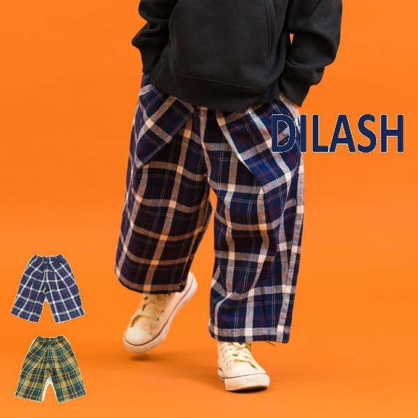 【セール/30%OFF】19'秋冬新作 DILASH ディラッシュ チェック9分丈タックワイドパンツ...