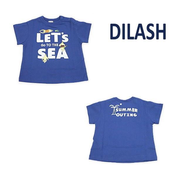 【セール/30%OFF】20'夏新作 DILASH ディラッシュ LET'sSEAイラストロゴ半そで...
