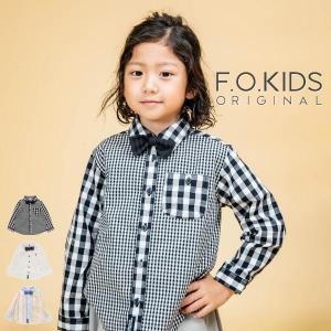 【セール/10%OFF】24'春新作 F.O.KIDS エフオーキッズ タイ付きシャツ r108014 長袖 ベビー キッズ 子ども服 メール便送料無料｜tanpopokids