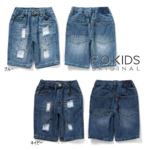 【セール/10%OFF】24'夏新作 F.O.KIDS エフオーキッズ リメイクデニムハーフパンツ r223124 6分丈 ベビー キッズ 子ども服｜tanpopokids