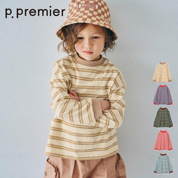26'夏新作 p.premier ピードットプルミエ 先染めボーダー長袖Tシャツ P206016 ロ...
