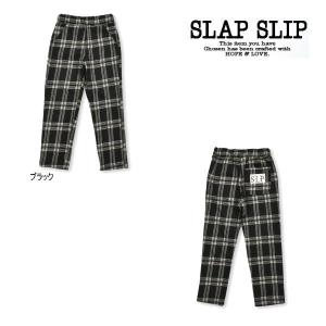 【セール30％OFF】23'秋冬新作 SLAPSLIP スラップスリップ チェック柄ストレートパンツ 10分丈 ベビー キッズ 子供服 メール便送料無料｜tanpopokids