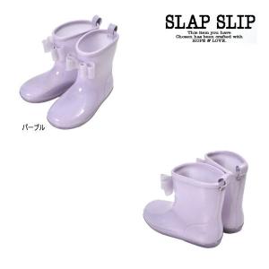 24'春新作 SLAPSLIP スラップスリップ リボン付キラキララメ入レインシューズ 長靴 レインブーツ ベビー 子供服 メール便不可｜tanpopokids