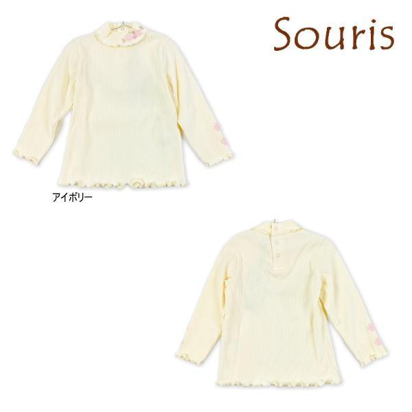 【セール/10%OFF】24&apos;秋冬新作 Souris スーリー ハイネックお花刺繍ロンT 144 長...