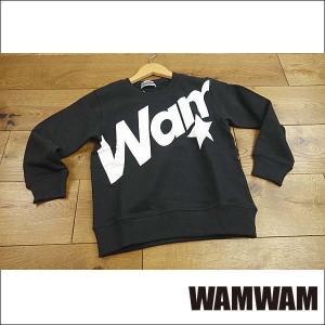 【セール/30%OFF】18'秋冬新作 WAMWAM ワムワム Wam星斜めロゴトレーナー 子供服 メール便送料無料｜tanpopokids