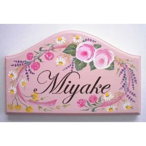 表札 トールペイント おしゃれ 手作り 花 フレグランス