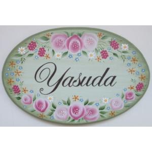 表札 トールペイント おしゃれ 手作り 花 スペシャル