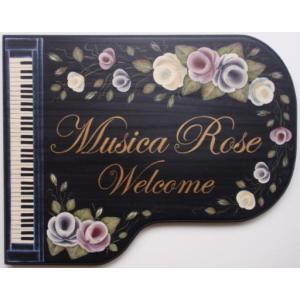 ピアノ教室看板 表札 トールペイント おしゃれ 手作り