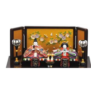 雛人形 コンパクト 彩寿木製七段飾り(茶) ひ...の詳細画像1