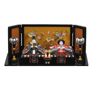 雛人形 コンパクト 若菜木製七段飾り(黒) ひ...の詳細画像1