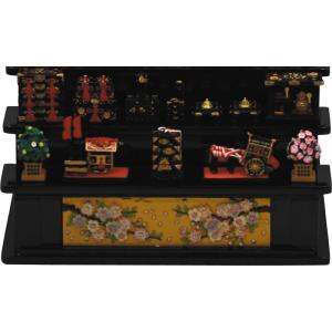 雛人形 コンパクト 若菜木製七段飾り(黒) ひ...の詳細画像5
