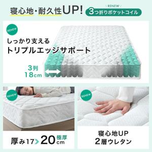 マットレス シングル 三つ折り ポケットコイル...の詳細画像1