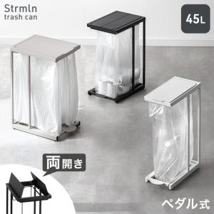 ゴミ箱 両開き 45l スリム 蓋付き ペダル 45リットル フレーム ゴミ袋ホルダー ふた付き 蓋付きゴミ箱 ごみ箱 ペダル式 キッチン 足踏み 四角