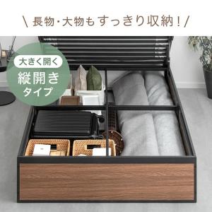 ベッド 跳ね上げ 収納 大容量 ダブル ベッド...の詳細画像5