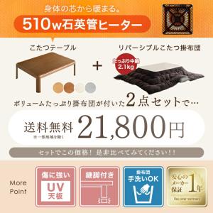 こたつ 2点セット 120 こたつテーブル こ...の詳細画像1