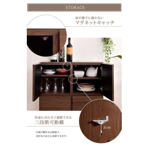 キャビネット 木製 本棚 幅73 収納 ハイキ...の詳細画像4
