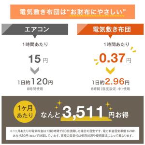 電気敷き毛布 電気毛布 洗える 掛け敷き 80...の詳細画像2