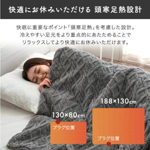 電気毛布 掛け敷き 敷き毛布 洗える 130 ...の詳細画像5