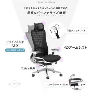 オフィスチェア メッシュ ヘッドレスト ハイバ...の詳細画像1