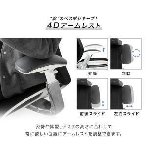 オフィスチェア メッシュ ヘッドレスト ハイバ...の詳細画像3