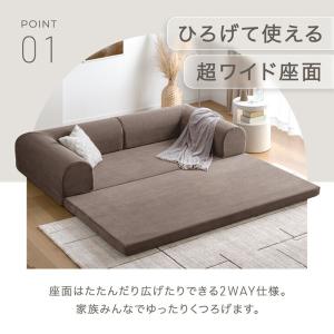 ソファー 3人掛け 2人掛け ローソファー 洗...の詳細画像3