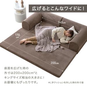 ソファー 3人掛け 2人掛け ローソファー 洗...の詳細画像5