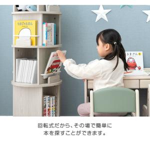 絵本ラック 回転 絵本棚 収納 木製 子供 4...の詳細画像5
