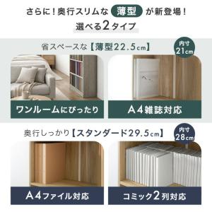 本棚 スリム 薄型 大容量 幅90 a4 カラ...の詳細画像2
