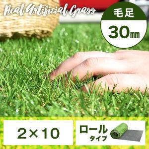 人工芝 ロール リアル人工芝  芝生 ロールタイプ 2m×10m U字固定ピン40本入 芝丈30mm 10m 夏色 マット 庭 ベランダ ガーデニング