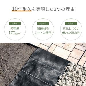防草シート 耐候 10年 2m×10m 170...の詳細画像2